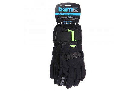 Перчатки с защитой Bern 2022 Men's Leather Gloves w/ Removable Wristguard Black
