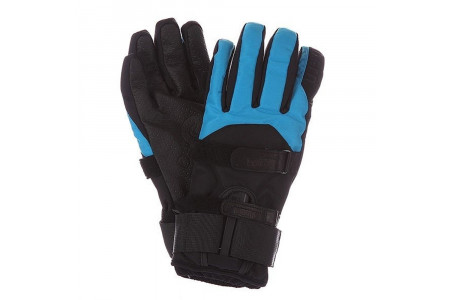 Перчатки с защитой Bern 2022 Men's Synthetic Gloves w/ Removeable Wrist Guard Black/Cyan
