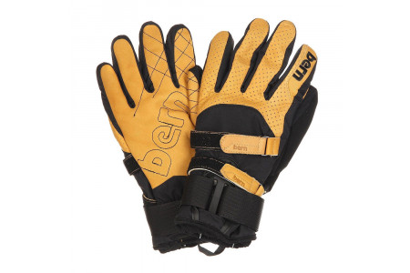 Перчатки с защитой Bern 2022 Men's Rawhide Leather Gloves w/ Removeable Wrist Guard Yellow Tan