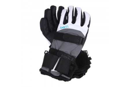 Перчатки с защитой Bern 2022 Women's Synthetic Gloves w/ Removeable Wrist Guard White/Grey